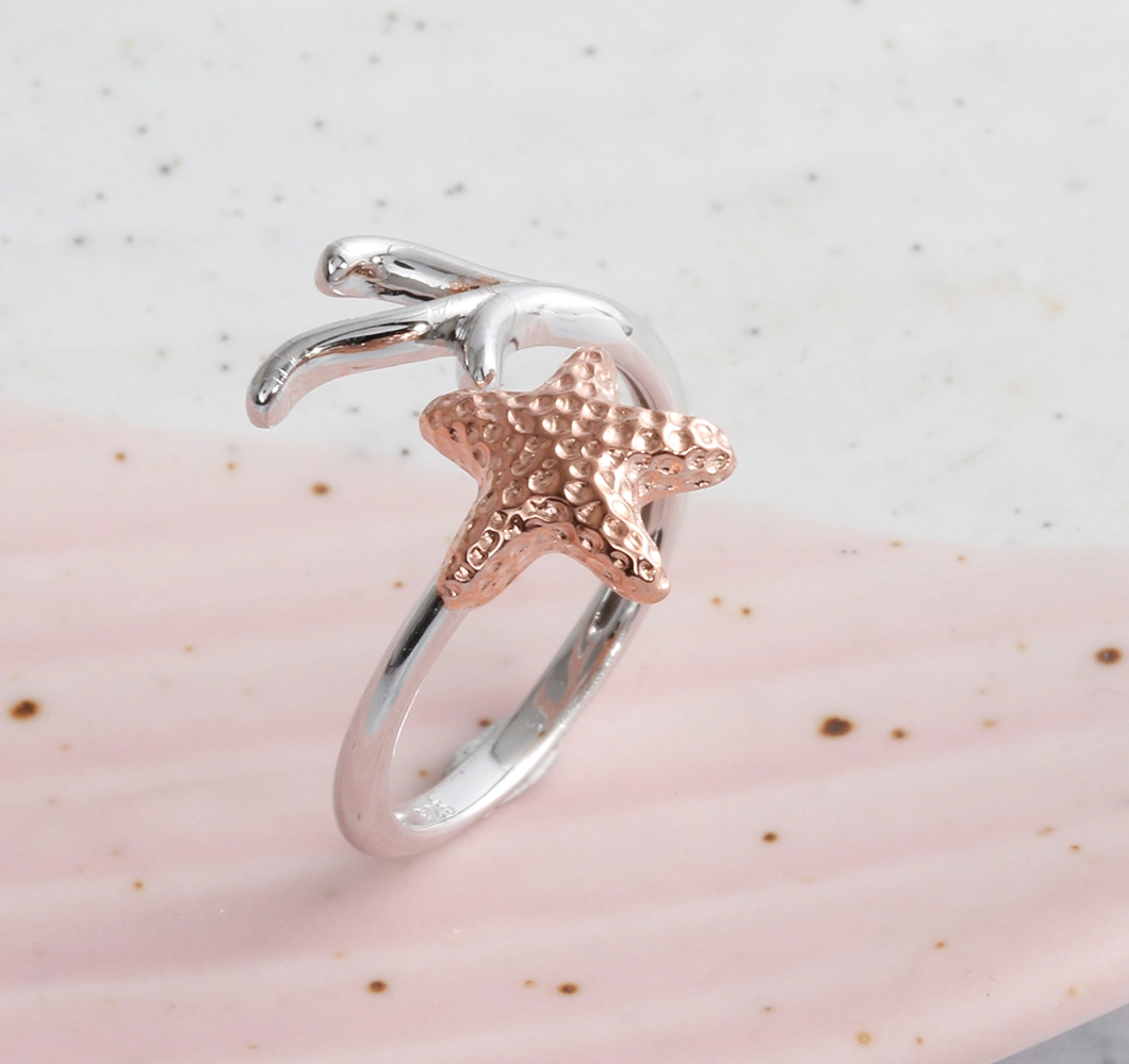 Latest Design S925 Sterling Silver Creative Ocean Themed Design Elegant Finger Ring