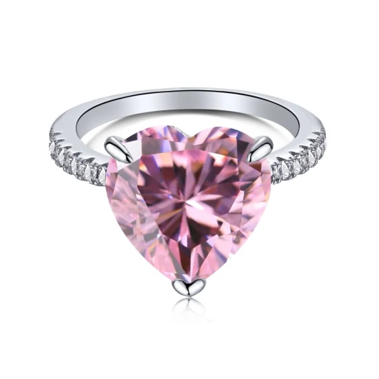 Anelli con zirconi con 8 cuori e 8 frecce con diamante pieno per anelli nuziali e di fidanzamento