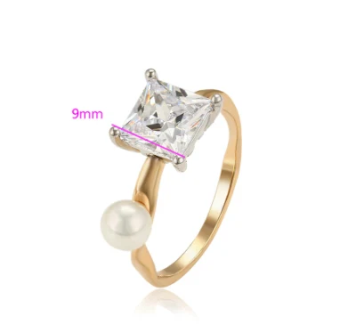 Fede nuziale dal temperamento elegante e affascinante con grandi diamanti e perle in più colori