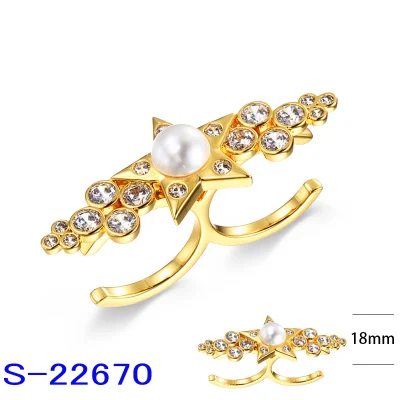 Anello con perla CZ in argento sterling 925 moda ottone rame gioielli per donna